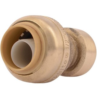 SharkBite 2.5cm(1인치) x 1.9cm(3/4인치) 리듀싱 커플링 푸시 투 커넥트 황동 배관 피팅 PEX 파이프 구리 CPVC PE-RT HDPE U0