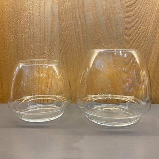 圓缸水族箱 鬥魚缸 金魚缸 園藝造景缸 植物缸 生態缸 小品缸, 1個, 中高酒杯 中