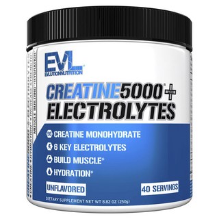 EVLUTIONNUTRITION 肌酸5000+電解質補充粉 無味, 1個, 250g