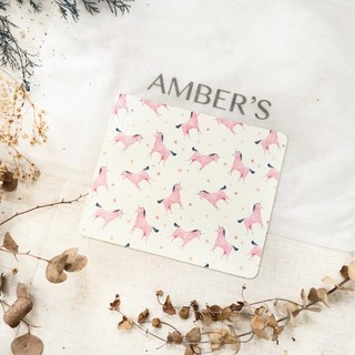 大理石 獨角獸 棕梠葉 紅鶴 仿皮革筆電滑鼠墊 辦公用品 杯墊 桌墊, 1個