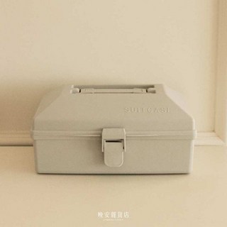 1萬安/ 有貨奶油色風格手持工具箱戶外露營收納箱家用收納箱大容量收納箱, 奶白, 1個