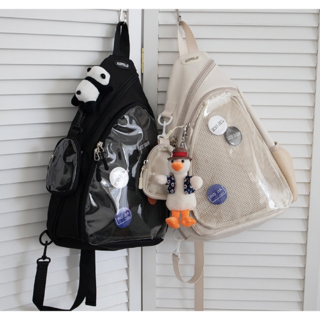 비비몰 PVC 투명 포켓 이타백 빅슬링백