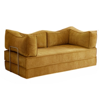 데일리유즈 빈티지 접이식 소파베드 모듈 소파 침대 레트로 쇼파베드, 옐로우