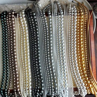 CMH 人造水晶珍珠項鍊 暖白4MM小顆粒 正圓強光仿澳白設計