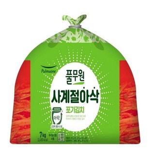 풀무원 간단반찬 혼밥 엄마손맛 우리가족반찬 업소용 [생산직송] 사계절 아삭 포기김치 7kg, 1개