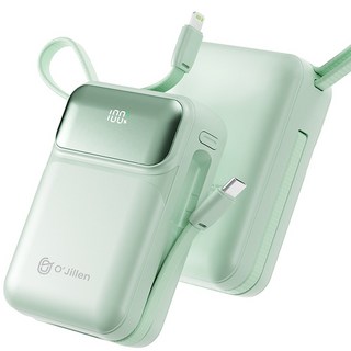 오지렌 올인원 22.5W 고속충전 대용량 보조배터리 20000mAh, 그린, OJMH811
