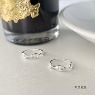 玩美飾集 925純銀 小豬鼻造型開口戒指