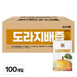 순수식품 도라지배즙, 80ml, 100개