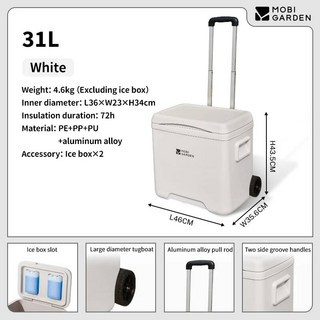 캠핑아이스박스 차량용 대용량보냉 휴대용 보냉가방 쿨러 캠핑쿨러박스, 31L