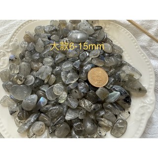 天然水晶拉長石黑月光藍暈拉長消磁碎石開運水晶, 1個, 粗款