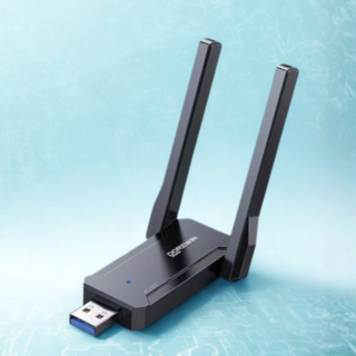 DOREWIN USB無線網卡 1300M雙頻 免驅即用 高增益天線 訊號穩定, 1個, 即插即用, WXK-01