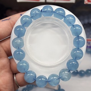 貓眼海藍寶手串 圓珠手鍊 藍色 12.9mm