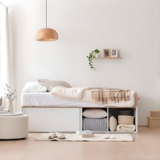 동서가구 소이 빅 슬라이딩 통큰 수납침대 SS프레임 단품 방문설치, 메이플화이트