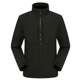 純色防風防水保暖軟殼衣 - 女款連帽外套