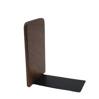 묵직한 철판바닥 원목 북엔드 월넛 책지지대 책쓰러짐방지 L자형 스탠드 책고정대 사각형