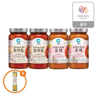 청정원 토마토 2개+로제 스파게티소스 2개+(증정)스파게티면 250g, 4개, 600g