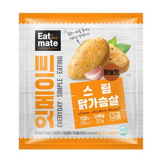 [랭킹닭컴] 잇메이트 닭가슴살 스팀 마늘맛, 100g, 12개