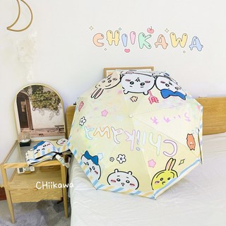 吉伊卡哇防曬傘 雨傘 遮陽傘 chiikawa可愛全自動女晴雨兩用遮陽雨傘防曬紫外線黑膠折疊太陽傘 晴雨傘 黑膠自動傘