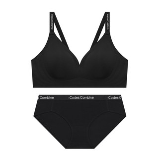 코데즈컴바인이너웨어 볼륨핏 후크형 심리스 노와이어 팬티세트_블랙