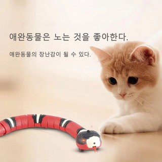 고양이 장난감 스마트 감지 대화 형 자동 전자 뱀 USB 충전식 애완 동물 실내 장난감, 1개