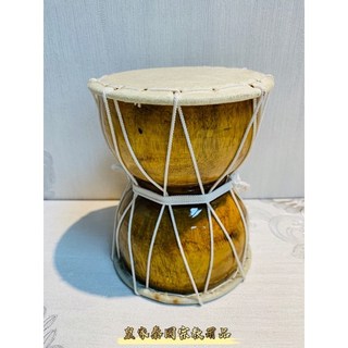 泰國法器 濕婆神雙面鼓 印度鼓 象神鼓 尼泊爾鼓 法杖 法術樂器 法術鼓 召喚鼓樂器 請神鼓 愛神鼓 濕婆神樂器 皇家, 松木色, 1個