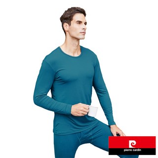 Pierre Cardin 皮爾卡登 圓領長袖上衣 輕著感 保暖舒適, 土耳其藍,L