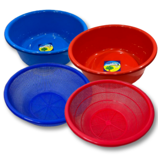 [나코] 김장다라이 세트 김장대야 김치 플라스틱채반 원형 소쿠리 대형 다라이, 1세트, 혼색