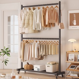 Wanadone 鐵製移動式2層衣架, 黑色, 1個