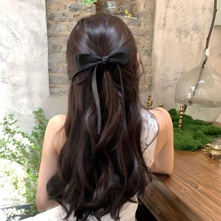 코코쥬 블랙 나비리본 머리핀