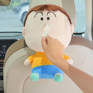 阿呆鼻涕紙巾掛件 玩偶 創意抽紙巾盒 蠟筆小新毛絨公仔, 1個, 大號阿呆38cm