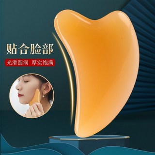 天然牛角刮痧板 臉部背部按摩工具, 1個, 心形【5-7毫米】