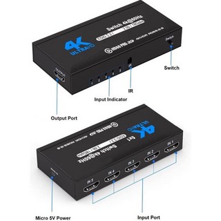 HDMI切換器 4K 60 HZ 2.1版 8k@60, 1個, 高階五進一出無音頻分離, 高階五進一出無音頻分離