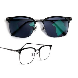 그대로착용 JB9 O-men 하금테 스퀘어 사각 안경테 변색렌즈 블루라이트차단안경 고급 제이비나인