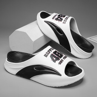 男女居家戶外兩用拖鞋 厚底防臭運動防水速乾涼感靜音減震EVA涼拖鞋, 40, 白黑