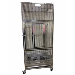 SUS304 白鐵方管籠 兩呎*1.8呎*140cm高 (松鼠 蜜袋鼯 鸚鵡), 1個, 空籠(含白鐵底+輪組),空籠(不含杯棍)