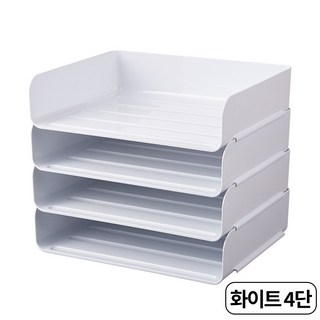 라펠로 데스크 와이드 수납함 서류정리함, 4단, 화이트