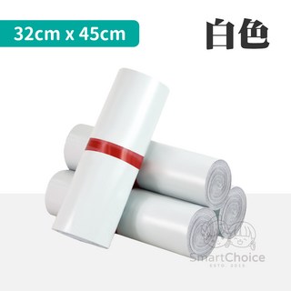 SmartChoice 物流破壞袋 加厚不透光快遞袋 包裹寄件包裝便利袋 白色 100入 32x45cm, 1個, 白色｜100入｜32x45