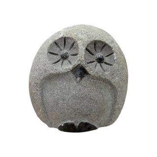 可愛貓頭鷹石雕 花園擺飾 戶外庭院裝飾 石頭工藝品 園藝造景, 貓頭鷹雕3S型10-15*H10-13cm