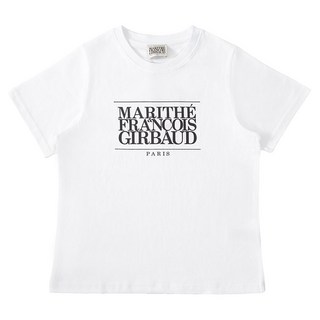 MaritheFrancoisGirbaud 男女適用W-經典Logo短袖 MF35SCURT02, 短袖(白色) Logo(黑色)