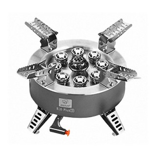 步林【B18 Plus9 九星高山爐】23800W超大功率 露營登山專用快速爐 瓦斯爐 卡式爐 蜘蛛爐 防風爐, 銀灰(可接高山瓦斯罐), 1個