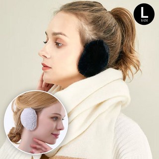 미즈코스 1+1 토끼털 페이크 퍼 끈없는 귀마개 똑딱이 분리형 딱풀이