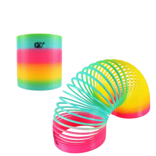 QX彩虹彈力圈 大號兒童益智懷舊玩具 趣味彈簧圈, 1個, 彩虹彈力圈(大號), 彩色