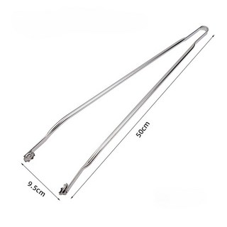 스테인리스 스틸 BBQ 집게 장시간 조리용 고기 뒤집기 도구 (소시지 야채용) 야외 바베큐 용품, 03 50cm