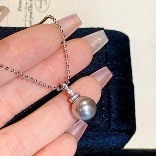 法式優雅施華洛世奇珍珠項鍊 輕奢高級感鎖骨鏈 名媛風日韓時尚毛衣鏈【桃園出貨】