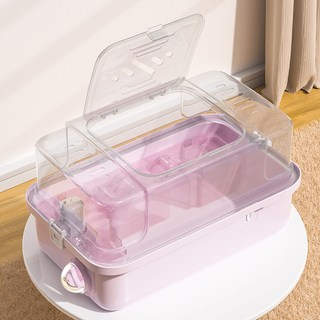 外出便攜手提倉鼠籠全景透明雙層豪華金絲熊籠子超大別墅倉鼠籠子, 1個, 211:如图