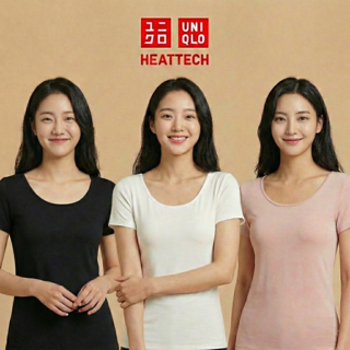유니클로 히트텍 여성 U넥 반팔
