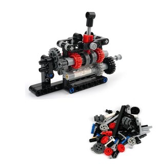 RCmall 4단 속도 수동 변속기 모델 키트 DIY 교육용 기어박스 빌딩 블록 세트 STEM 엔지니어링 장난감 청소년 및 성인용 기술 부품 포함, RCmall 4단 속도 수동 변속기 모델 키트, DIY