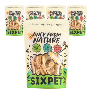 식스펫 국내산 오직 자연재료 30일 강아지 고양이 간식, 30g, 5개, 푹신 황태채