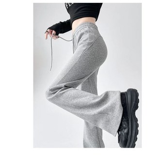 【Cavensi】100公斤可穿 王炸顯瘦神褲！韓版氣質高腰綁帶喇叭褲 大尺碼寬褲 褲子 長褲 喇叭褲 休閒褲