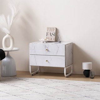 보루네오 엘리브 미르 600 철제 협탁 서랍형 nf069-1, 대리석무늬, 1개